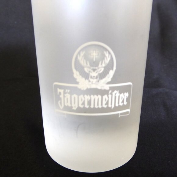 VINTAGE JAGERMEISTER FROSTED DOUBLE SHOT SHOOTER BAR GLASS (NEW - NEVER USED) - Picture 2 of 7